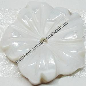Carved Shell Beads, Flower, 20mm Hole:1.5mm, Sold by PC
