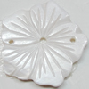 Carved Shell Connector, Flower, 24mm Hole:1mm, Sold by PC