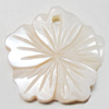 Carved Shell Pendant, Flower, 24mm Hole:1mm, Sold by PC