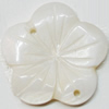 Carved Shell Connector, Flower, 25mm Hole:1mm, Sold by PC