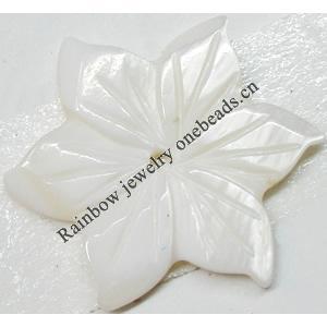 Carved Shell Beads, Flower, 25mm Hole:1mm, Sold by PC