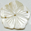 Carved Shell Connector, Flower, 29mm Hole:1mm, Sold by PC