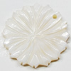 Carved Shell Pendant, Flower, 30mm Hole:1mm, Sold by PC