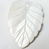 Carved Shell Pendant, Leaf, 46x34mm Hole:1mm, Sold by PC
