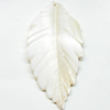 Carved Shell Pendant, Leaf, 60x30mm Hole:1mm, Sold by PC