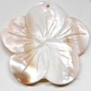 Carved Shell Pendant, Flower, 44mm Hole:1mm, Sold by PC