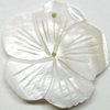 Carved Shell Pendant, Flower, 40mm Hole:1mm, Sold by PC