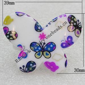 Acrylic Ring, Butterfly 39x30mm, Sold by Group