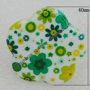 Acrylic Ring, Flower 40mm, Sold by Group