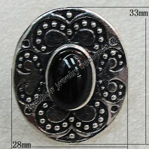 Alloy Ring, Flat Oval 33x28mm, Sold by Group