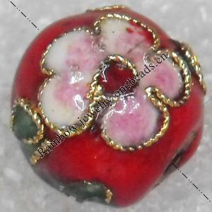  Cloisonne Beads，Round，6mm, Hole:Approx 1-1.5mm, Sold by Bag