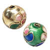  Cloisonne Beads，Round，8mm, Hole:Approx 1-1.5mm, Sold by Bag