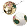  Cloisonne Beads，Round，12mm, Hole:Approx 1-1.5mm, Sold by Bag