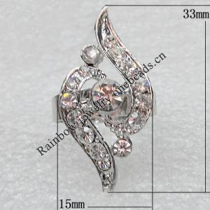 Alloy Ring Setting, 33x15mm, Sold by Group