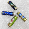  Cloisonne Beads，Tube, 10x3mm, Hole:Approx 1-1.5mm, Sold by Bag