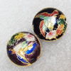  Cloisonne Beads，Flat Round, 20x3mm, Hole:Approx 1-1.5mm, Sold by PC