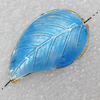  Cloisonne Beads，Leaf, 16x27mm, Hole:Approx 1-1.5mm, Sold by PC
