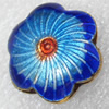 Cloisonne Beads，Flower, 20mm, Hole:Approx 1-1.5mm, Sold by PC