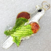  Cloisonne Pendent，Bird, 18x42mm, Sold by PC