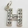 Zinc Alloy Pendant with Crystal, Lead-free 12x15mm, Sold by PC