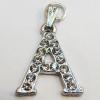Zinc Alloy Pendant with Crystal, Lead-free 18x22mm, Sold by PC