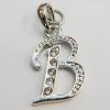 Zinc Alloy Pendant with Crystal, Lead-free 15x20mm, Sold by PC