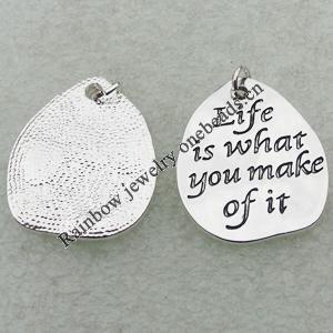 Zinc alloy Jewelry Pendant/Charm, Lead-free 30x25mm, Sold by PC
