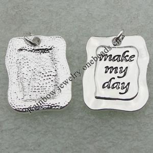 Zinc alloy Jewelry Pendant/Charm, Lead-free 25x20mm, Sold by PC
