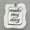 Zinc alloy Jewelry Pendant/Charm, Lead-free 25x20mm, Sold by PC