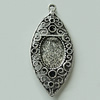 Zinc Alloy Cabochon Settings, Horse Eye 42x19mm Hole:2mm, Sold by Bag