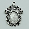 Zinc Alloy Cabochon Settings, 32x22mm Hole:2mm, Sold by Bag