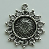 Zinc Alloy Cabochon Settings, 26x23mm Hole:1.5mm, Sold by Bag