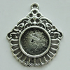 Zinc Alloy Cabochon Settings, 30x26mm Hole:2mm, Sold by Bag