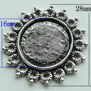 Zinc Alloy Cabochon Settings, 28mm, Sold by Bag