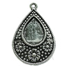 Zinc Alloy Cabochon Settings, Teardrop 33x21mm Hole:2mm, Sold by Bag