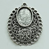 Zinc Alloy Cabochon Settings, 33x25mm Hole:2mm, Sold by Bag