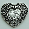 Zinc Alloy Cabochon Settings, Heart 26x25mm, Sold by Bag