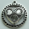 Zinc Alloy Cabochon Settings, 30x26mm Hole:2mm, Sold by Bag