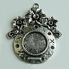 Zinc Alloy Cabochon Settings, 36x30mm Hole:2mm, Sold by Bag