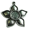 Zinc Alloy Cabochon Settings, Flower 34x31mm Hole:2mm, Sold by Bag
