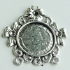 Zinc Alloy Cabochon Settings, Flower 31x30mm, Sold by Bag