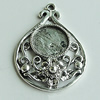 Zinc Alloy Cabochon Settings, 35x24mm Hole:2mm, Sold by Bag