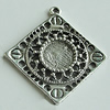 Zinc Alloy Cabochon Settings, Diamond 36x34mm Hole:2mm, Sold by Bag