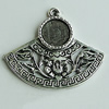Zinc Alloy Cabochon Settings, Sector 36x30mm Hole:2mm, Sold by Bag