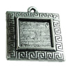 Zinc Alloy Cabochon Settings, Square 25x22mm Hole:1.5mm, Sold by Bag
