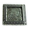 Zinc Alloy Cabochon Settings, Square 21mm, Sold by Bag