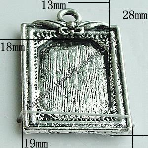 Zinc Alloy Cabochon Settings, 28x19mm Hole:2.5mm, Sold by Bag