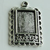 Zinc Alloy Cabochon Settings, Rectangle 30x19mm Hole:2mm, Sold by Bag