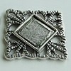 Zinc Alloy Cabochon Settings, Square 27mm, Sold by Bag