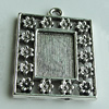 Zinc Alloy Cabochon Settings, Rectangle 30x22mm Hole:2mm, Sold by Bag